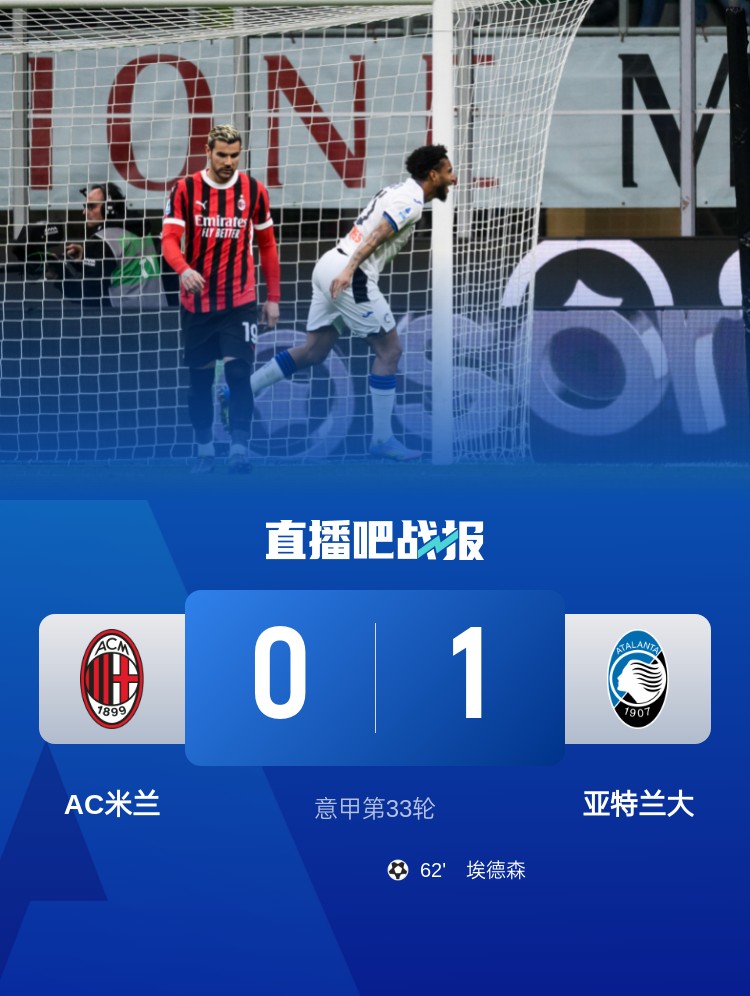 米蘭雙雄本輪均0-1輸球，周中意杯半決賽次回合再對決
