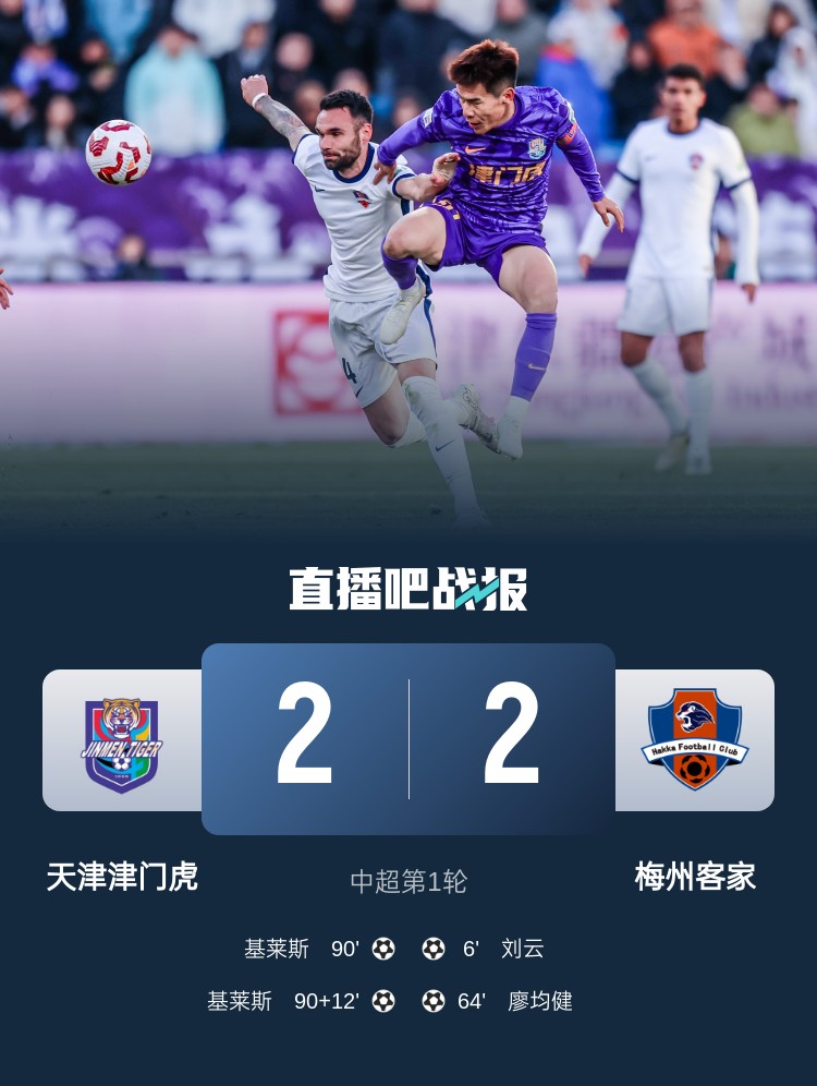  和風(fēng)勁吹！今日下午中超4場比賽全部以平局收場